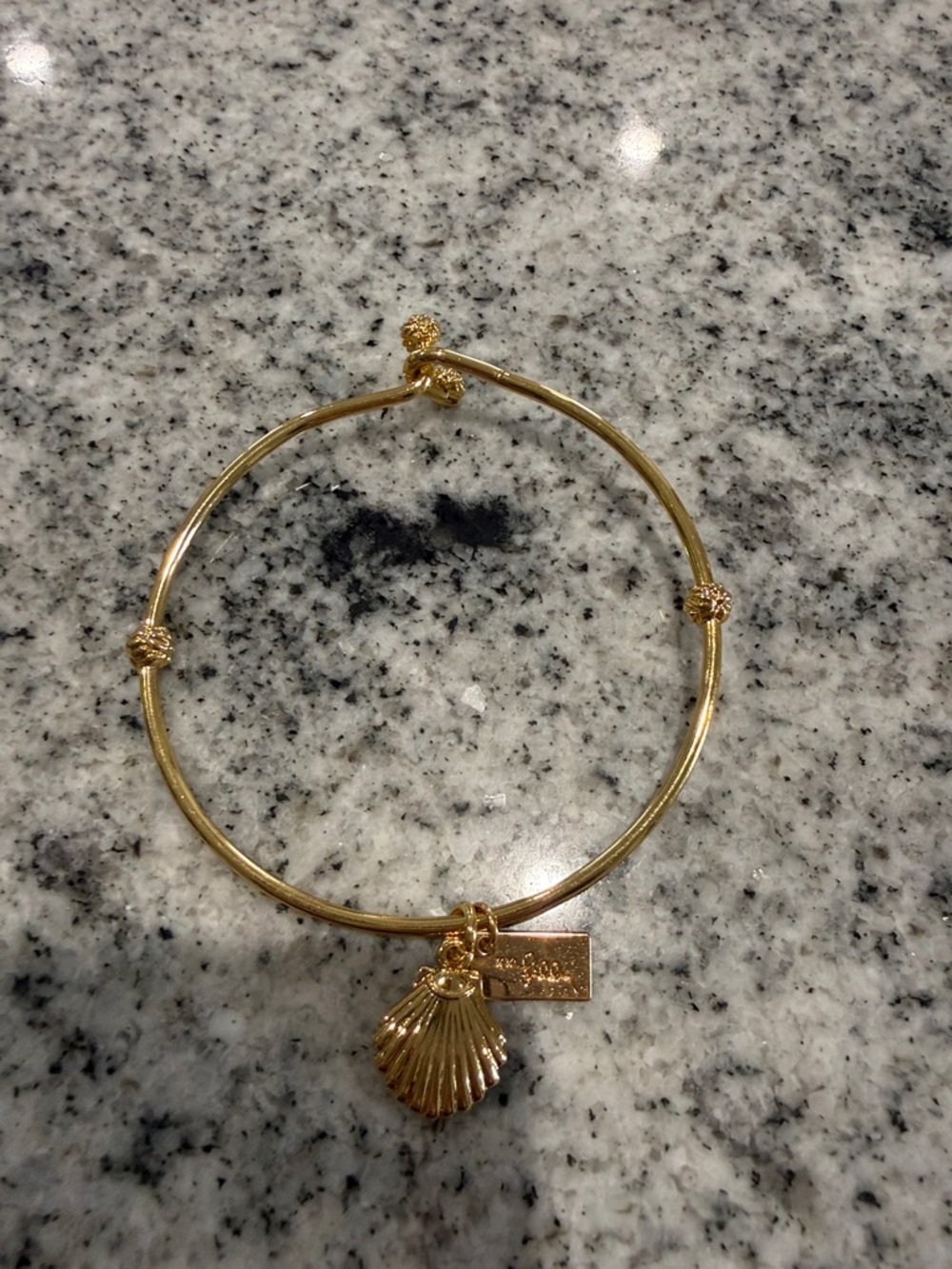 Lilly Pulitzer Gold Shell Charm Bangle Bracelet